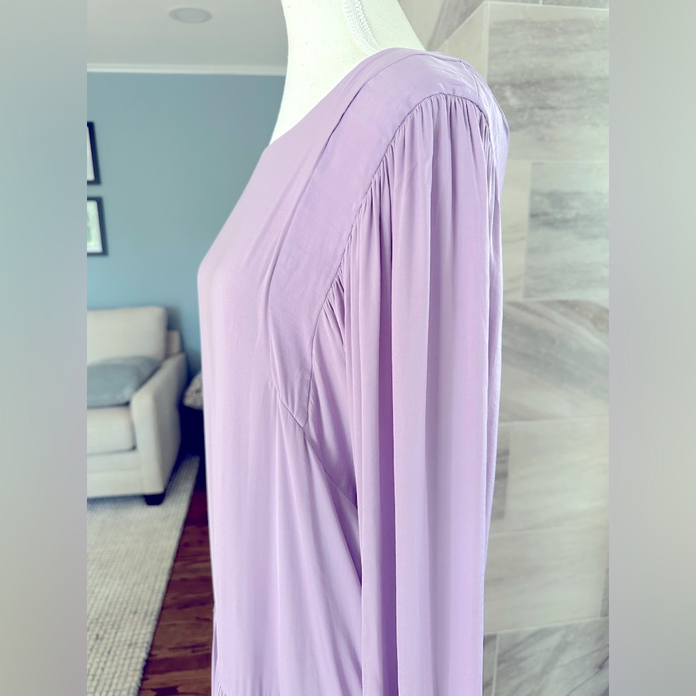 Anthropologie brand Dolan Long-Sleeve Tiered Maxi Dress, Lilac, Size Small - Picture 5 of 14
